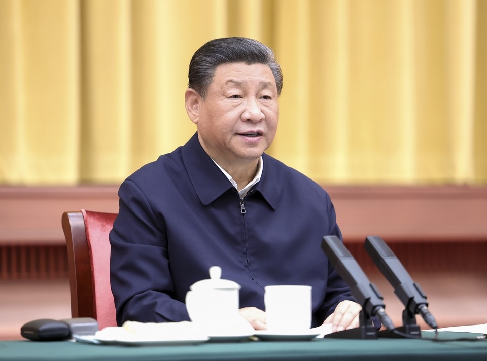2024年3月20日下午，中共中央總書記、國家主席、中央軍委主席習近平在湖南省長沙市主持召開新時代推動中部地區(qū)崛起座談會并發(fā)表重要講話。新華社記者 鞠鵬 攝 